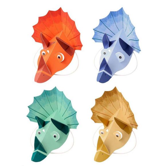 Meri Meri Dinosaur Kingdom Paper Party Hats 8" Triceratops, Suitable Age 3+ - Picture 2 of 6